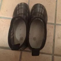 チェック柄 Mサイズ レインシューズ