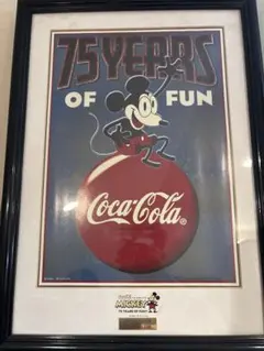 Disney Coca-Cola 75 Years of Fun 額装 Disney Coca-Cola 75 Years of Fun 額装 - メルカリ