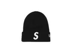 Supreme 黒 ニット帽 ロゴ入り