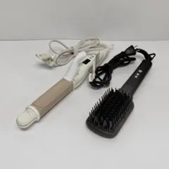 動作品 サロニア ヘアアイロン ヒートブラシ ワイド セット m598