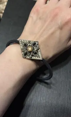 ヘアゴム シルバー装飾