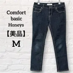 【美品】ハニーズ コンフォートベーシック ストレッチデニムパンツ インディゴ M