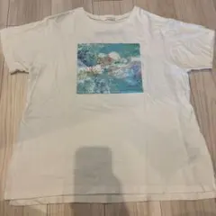 REDYAZEL アートプリント Tシャツ　白 水色のサムネイル