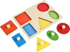 モンテッソーリ 知育玩具 木製パズル 型はめパズル 木の温もり