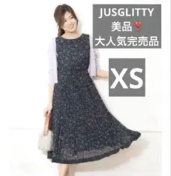 美品❣️JUSGLITTY ジャスグリッティー 花柄プリーツワンピース