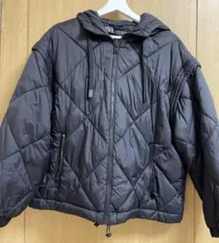 ZARA デタッチャブルスリーブパフジャケット　2way中綿ブルゾン　S 黒