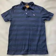 アバクロ　ネイビーボーダーポロシャツ (M)