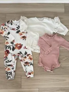 ベビー　女の子　ロンパース・カバーオールセット　90 まとめ売り　長袖