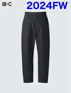 新品 UNIQLO C ワイドテーパードパンツ L ブラック ユニクロC