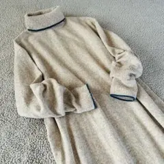 美品✾アメリカンホリック✾ニットタートルワンピ【M】ベージュ 超体型カバー毛混