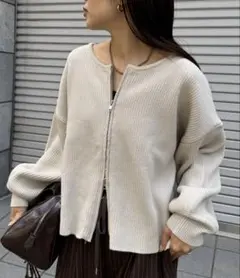 CIAOPANICTYPYスポンディッシュダブルジップニットカーディガン