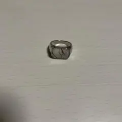 シルバー マーブル模様 リング