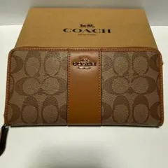 コーチ 長財布 F54630 ブラウン シグネチャー