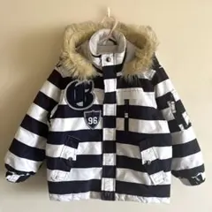 ストライプ柄ダウンコート スキーウェア　110