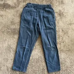 ウエストゴム ダークブルーデニムパンツ　レディースMサイズ