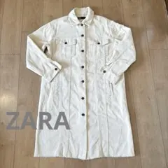 ZARA ホワイト ロングジャケット S