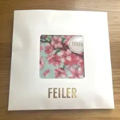 FEILER 花柄ハンカチ ミントグリーン
