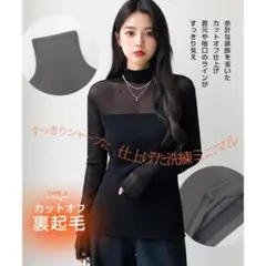 ユニクロ　ヒートテック　シアー　チュール　インナー　極暖　長袖　ハイネック