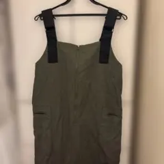 JEANASiS オリーブグリーンサロペットミリタリー ジャンパーロングスカート