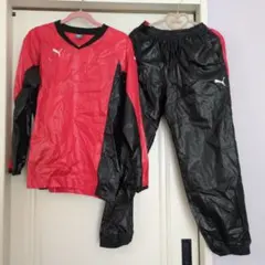PUMA ピステ上下160サイズ 赤/黒 Vネック