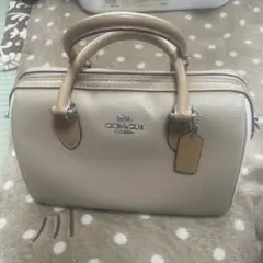 COACH ミニボストンバッグ ベージュ バイカラーのサムネイル