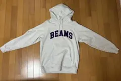 BEAMS グレー フード付きパーカー