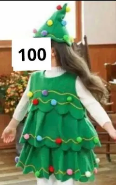 100 コスプレキッズ ワンピース キッズ 帽子　クリスマスコスプレ　サンタコス