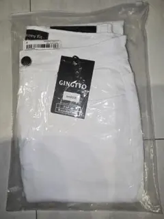 【新品】GINGTTO ホワイト スキニーパンツ 30 白 デニム ストレッチ