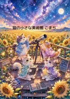 猫アート 2L判も可〉青い瞳が結ぶ夏のひまわり日和 - メルカリ