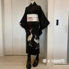 大正ロマン　和洋折衷　黒留袖ドレス　着物リメイク　着物ワンピース　留袖ワンピース