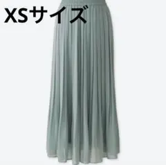 ユニクロ　ハイウエストシフォンプリーツスカート　XS グリーン