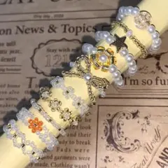 ハンドメイド　ビーズリング　10個セット