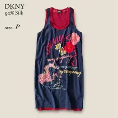 希少★DKNY シルク92% ワンピース 両面スパンコール刺繍 サイズPのサムネイル