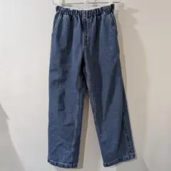 無印良品 キッズ　木の実から作ったカポック混デニムワイドパンツ