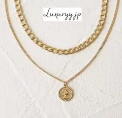 ２点セット コイン サージカルステンレス 今期トレンド ネックレス 太めチェーン