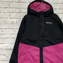 コロンビア　マウンテンパーカー中綿ピンクブラックレディースL アウトドア0224
