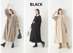 【新品未開封】OMNES ダブルガーゼピンタック袖ボリュームワンピースのサムネイル