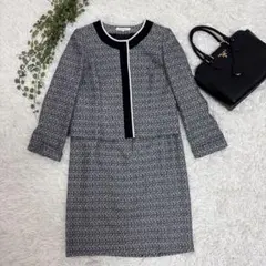 【東京ソワール】rifanne 13号 フォーマルスーツ　ツイード　ノーカラー