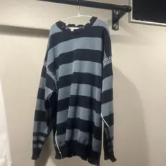 ニコアンド　ダメージ加工ボーダーニット