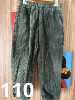 GU コーデュロイパンツ 110cm カーキ