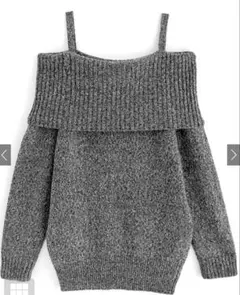 ＧＲＬオフショルダーニットミニワンピースグレー