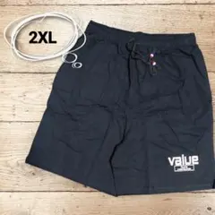 〖新品〗メンズ ハーフパンツ 2XL ブラック ウエストゴム カジュアルのサムネイル