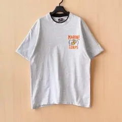 90s USA製古着　レイヤード風Tシャツ　アメリカ海兵隊　霜降り　ワンポイントのサムネイル