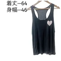 タンクトップ 黒 ボーダー レディース ヨガ ジム スポーツ