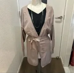 ROSE BUD ピンクベージュロングカーディガン 504-0222004