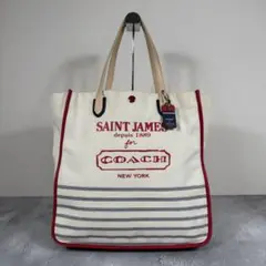 COACH SAINT JAMES トートバッグ 赤紺　新品未使用！ COACH SAINT JAMES トートバッグ 赤紺 新品未使用！ - メルカリ