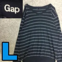 K1136 GAP 長袖Tシャツ ボーダー 薄手ニット オーバーサイズ 古着