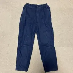 UNIQLO/暖パン/140/デニム/ネイビー/長ズボン/ウエストゴム/