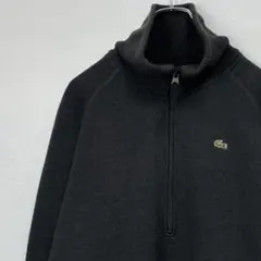 ラコステ　肉厚　ハーフジップニット　ダークグレー