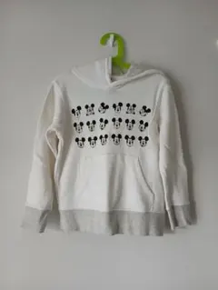 ミッキーマウス パーカー120　ユニクロ白フードパーカー　トレーナー